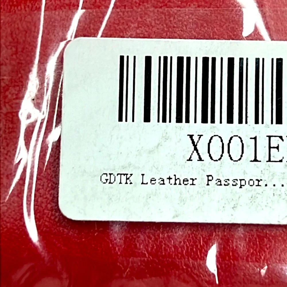 LEATHER PASSPORT COVER/WALLET, RED COLOR